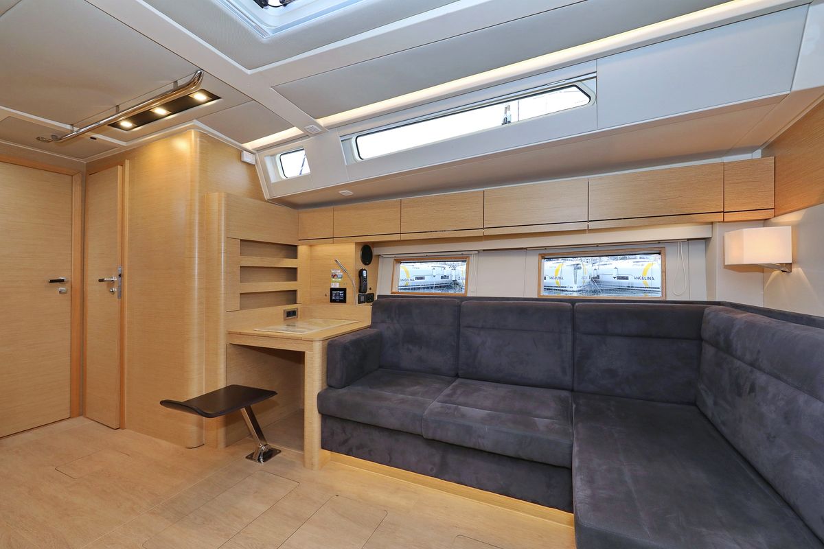 Salon of Air King, a Hanse Yachts Hanse 548 sailboat at Grad Trogir, Croatia