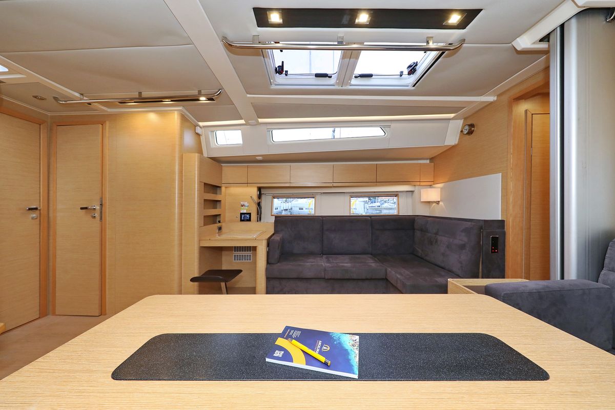 Salon of Air King, a Hanse Yachts Hanse 548 sailboat at Grad Trogir, Croatia