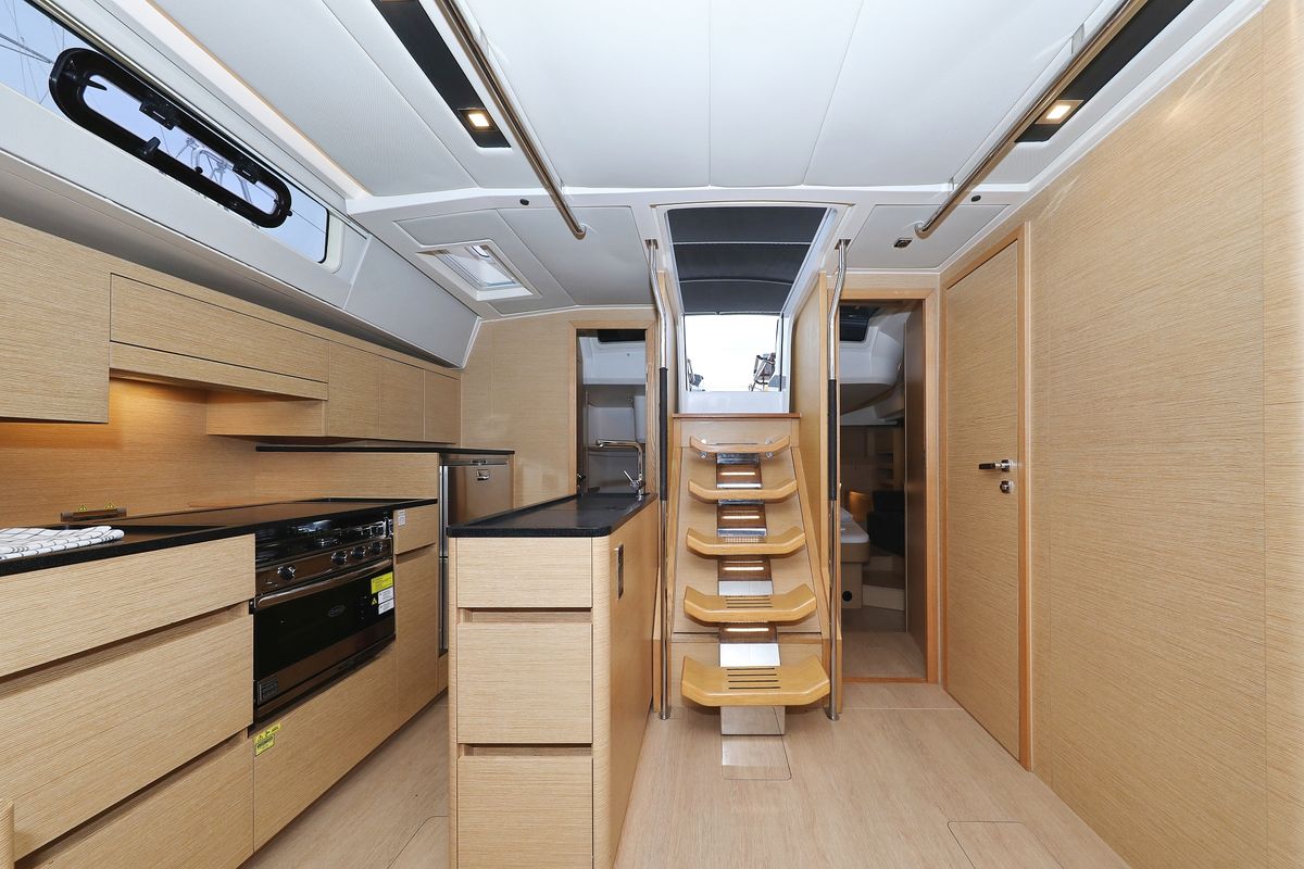 Galley of Air King, a Hanse Yachts Hanse 548 sailboat at Grad Trogir, Croatia