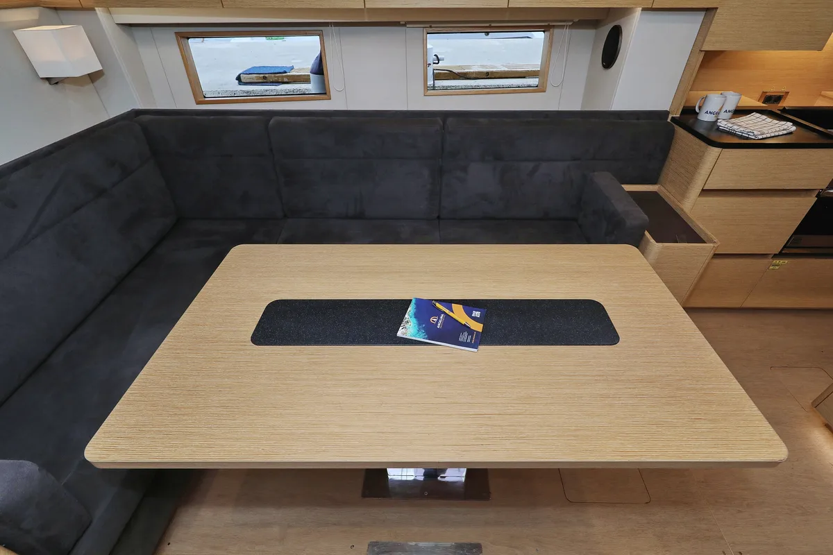 Salon of Air King, a Hanse Yachts Hanse 548 sailboat at Grad Trogir, Croatia