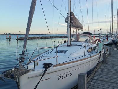 Exterior view of Pluto, a Jeanneau Sun Odyssey 379 sailboat at Flensburg, Germany