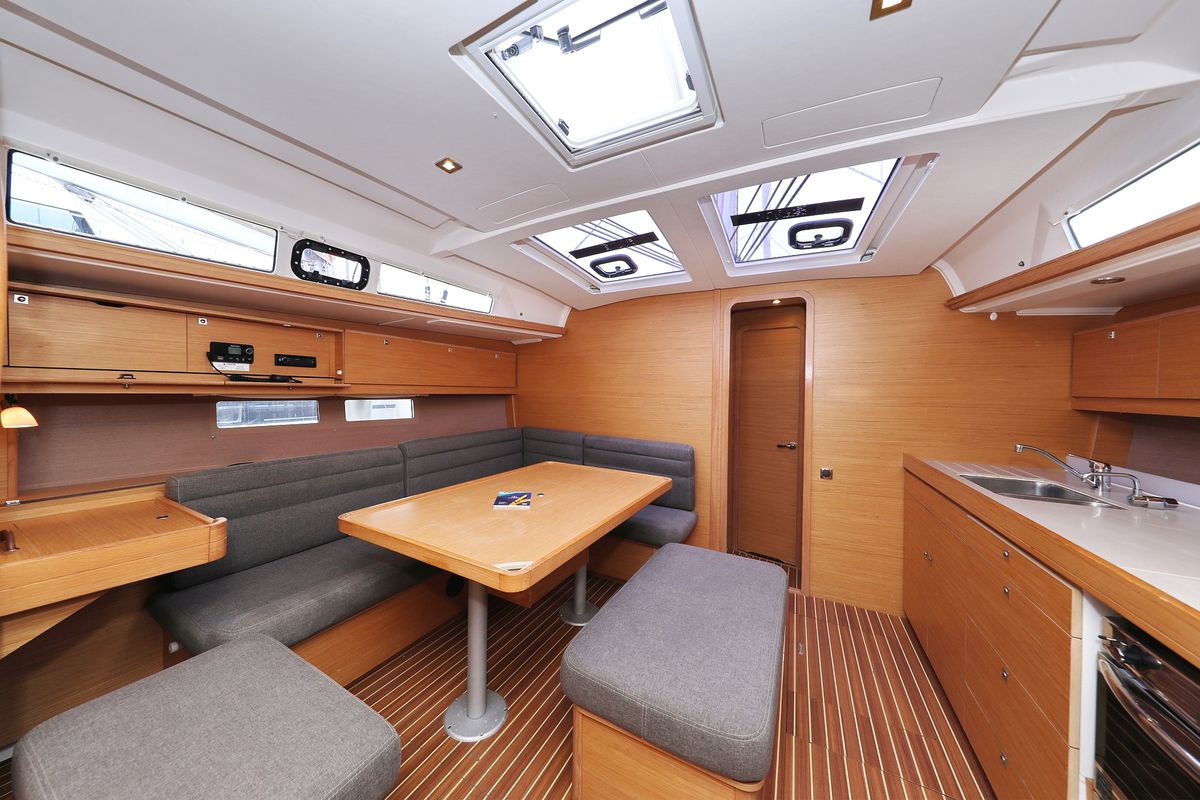 Salon of Horido, a Dufour 460 GL sailboat at Grad Trogir, Croatia