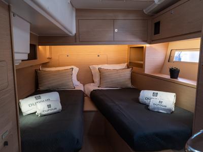Cabin on Ionian Blue, a Dufour 530 sailboat at Preveza, Greece