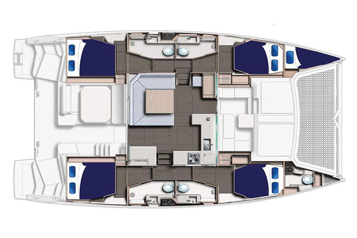 Exterior view of Moorings 4500L Exclusive, a Leopard 45 catamaran at Procida, Italy
