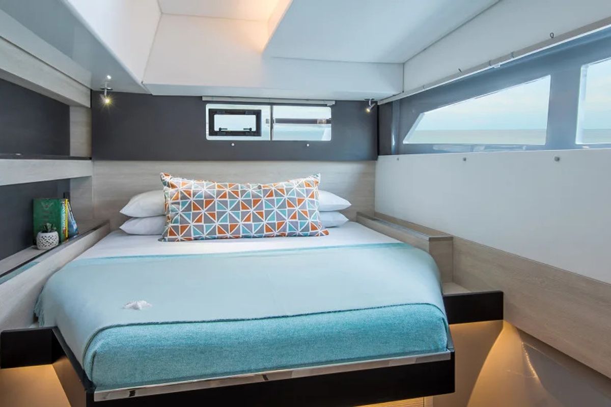 Cabin on Moorings 5000-6 Exclusive, a Leopard 50 catamaran at English Harbour, Antigua and Barbuda