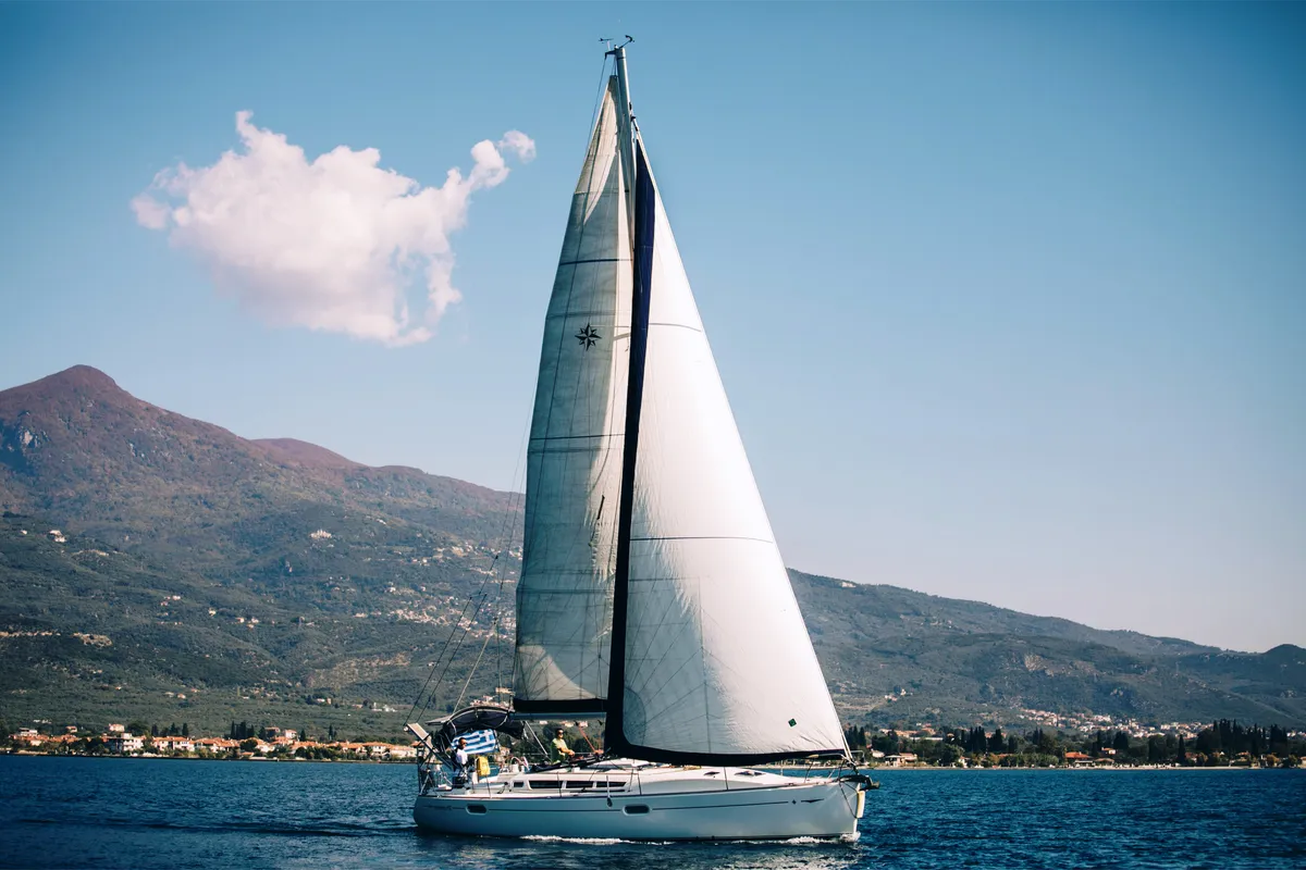 Exterior view of Mila, a Jeanneau Sun Odyssey 42 i sailboat at Volos Municipality, Greece