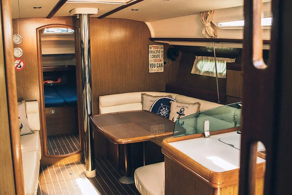 Salon of Mila, a Jeanneau Sun Odyssey 42 i sailboat at Volos Municipality, Greece