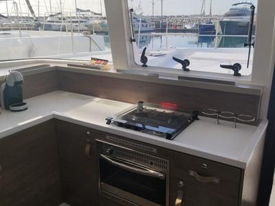 Galley of Blitz, a Bali 4.2 catamaran at Tonnarella, Italy