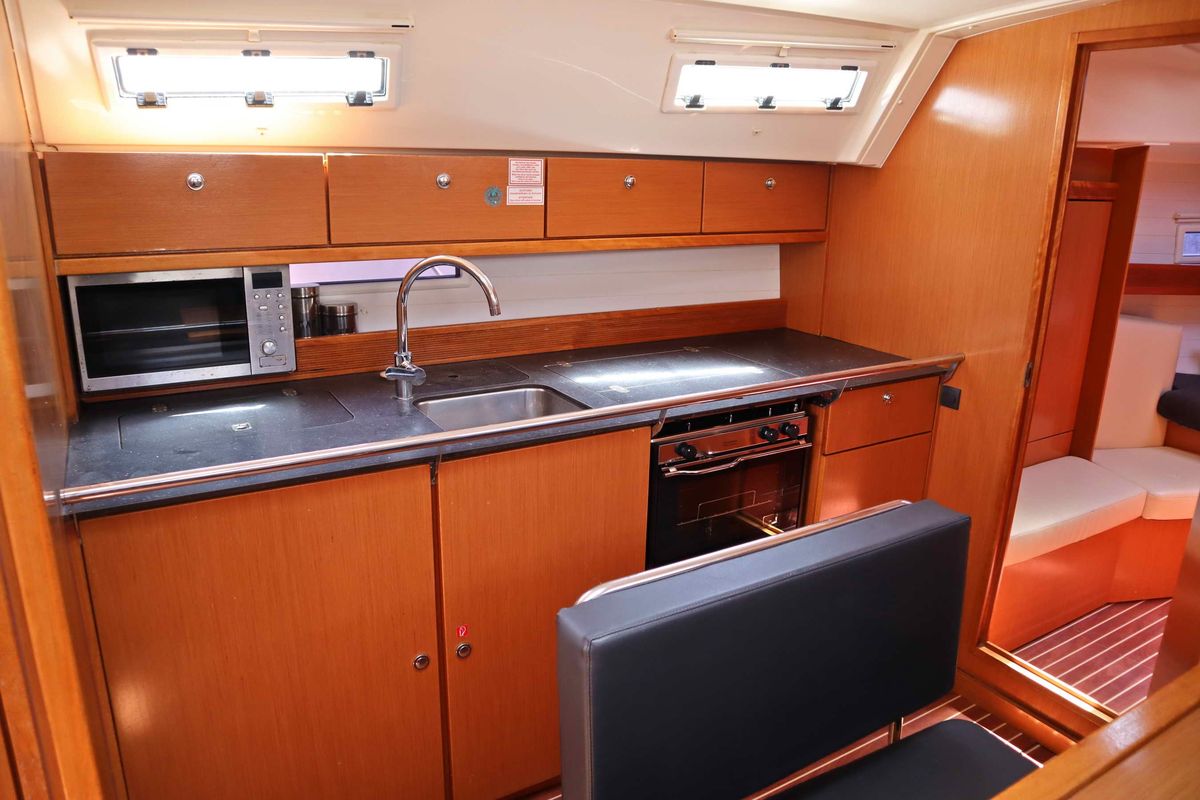 Galley of Fortuna Redux, a Bavaria Cruiser 40 sailboat at Athens, Greece
