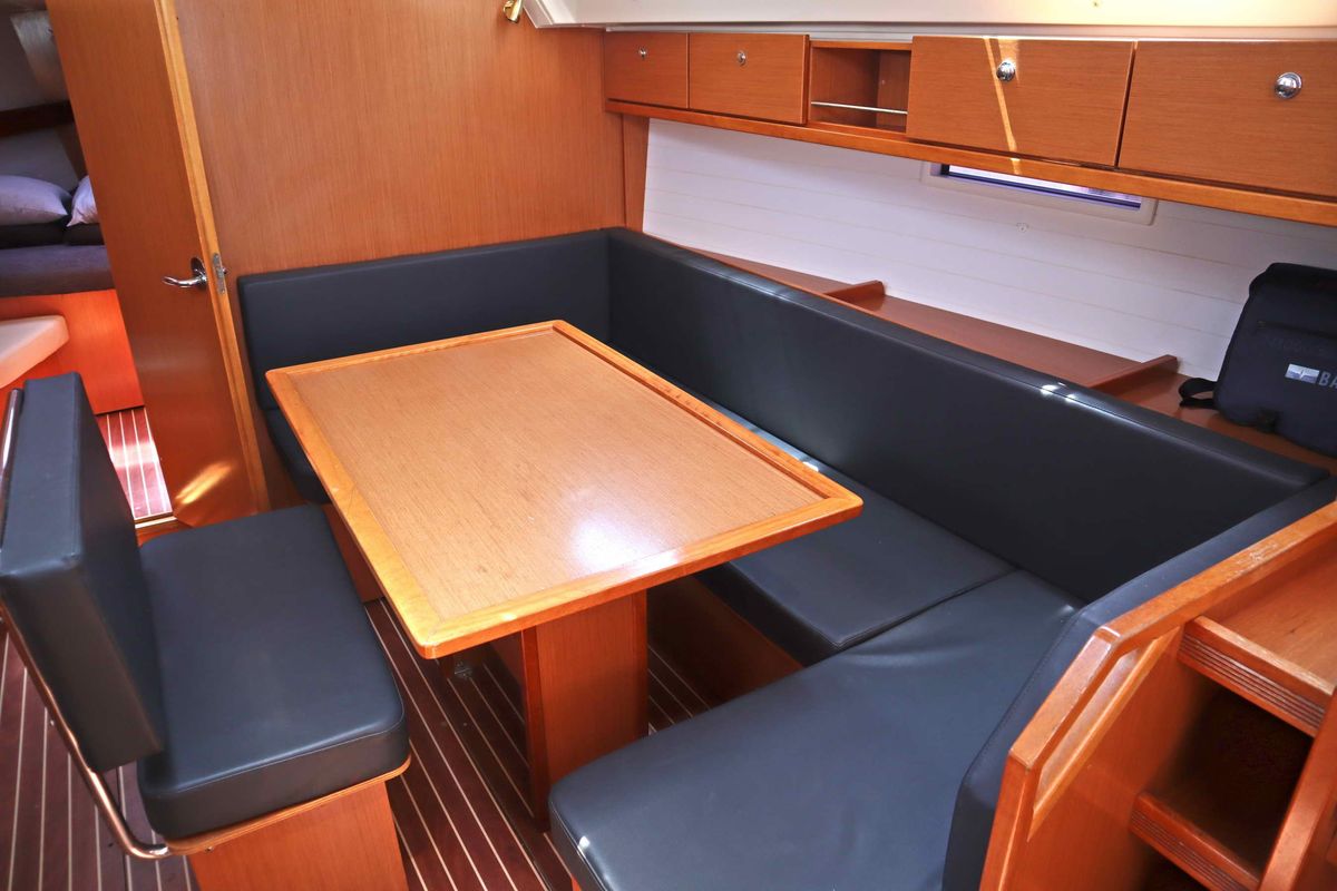 Salon of Fortuna Redux, a Bavaria Cruiser 40 sailboat at Athens, Greece