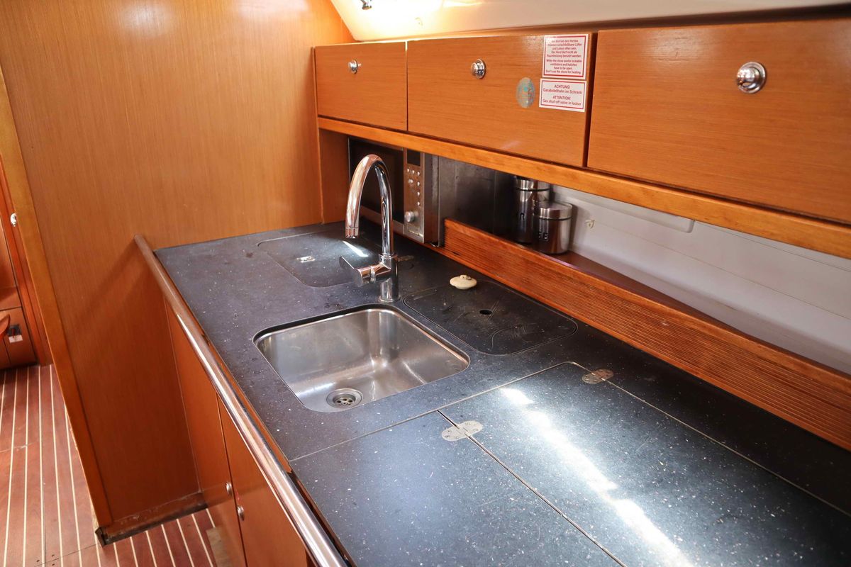 Galley of Fortuna Redux, a Bavaria Cruiser 40 sailboat at Athens, Greece