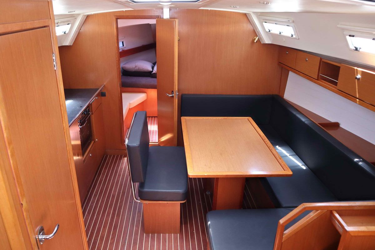 Salon of Fortuna Redux, a Bavaria Cruiser 40 sailboat at Athens, Greece
