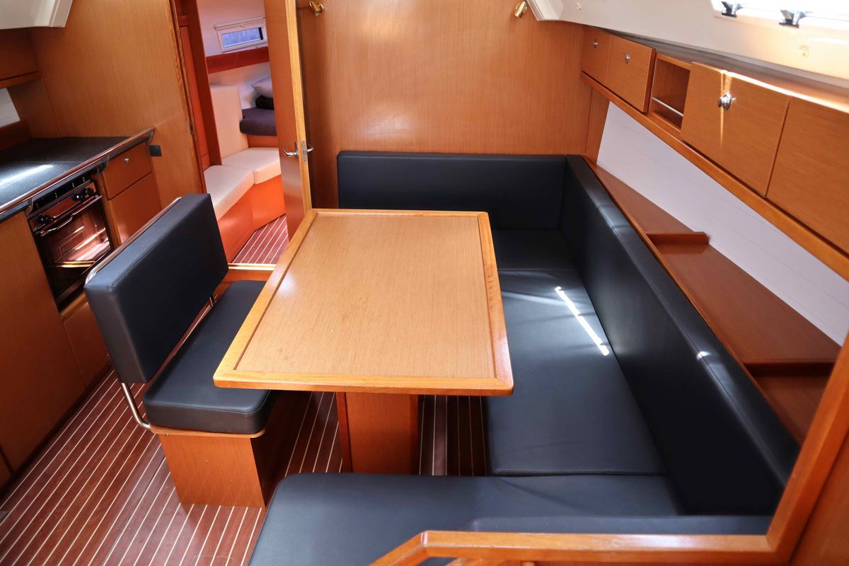 Salon of Fortuna Redux, a Bavaria Cruiser 40 sailboat at Athens, Greece