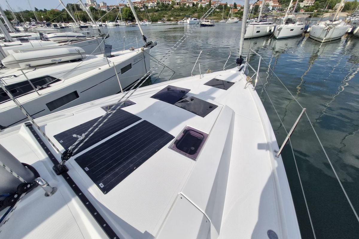 Deck of Marius, a Hanse Yachts Hanse 410 sailboat at Grad Pula, Croatia