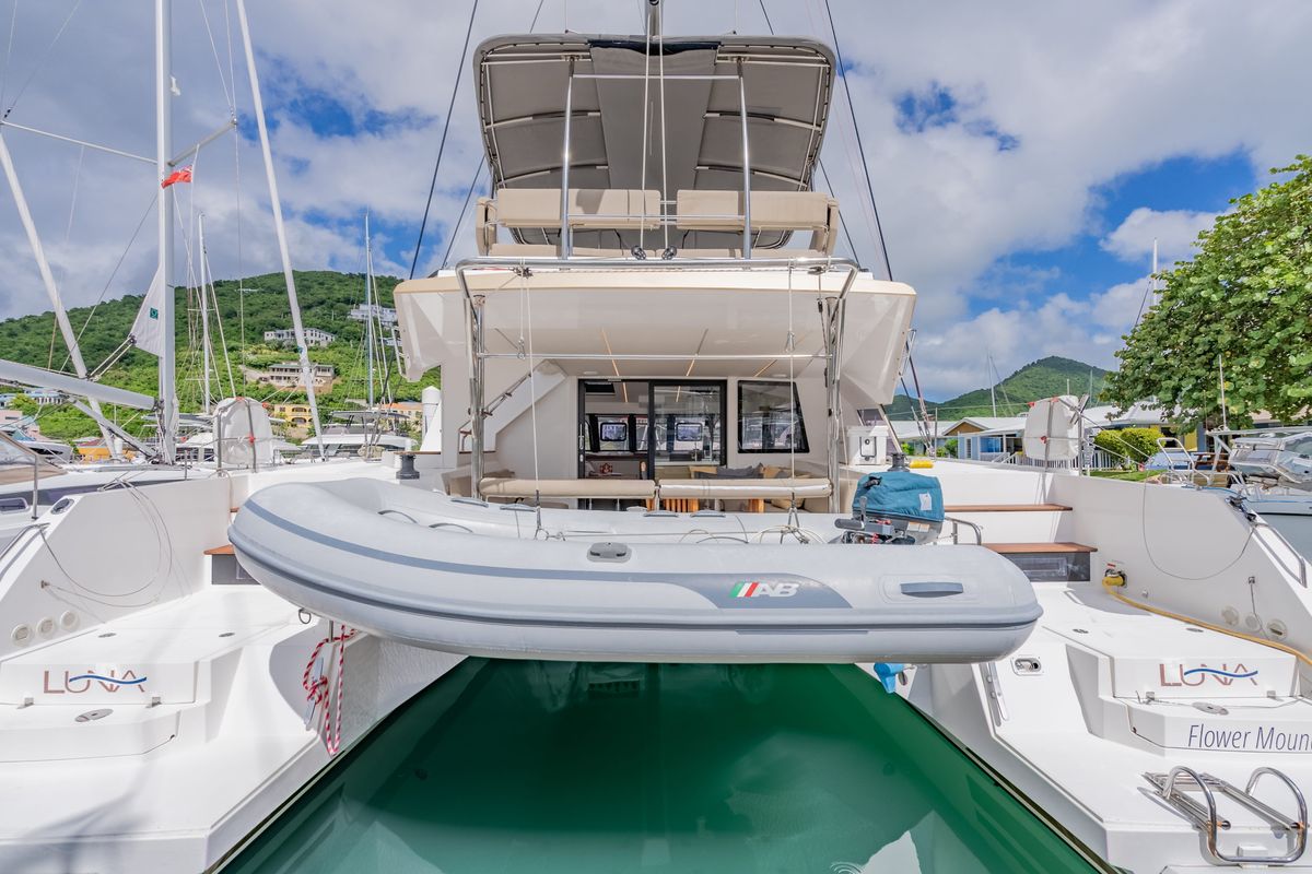 Exterior view of Luna, a Nautitech Rochefort Nautitech 46 Fly catamaran at Road Town, British Virgin Islands