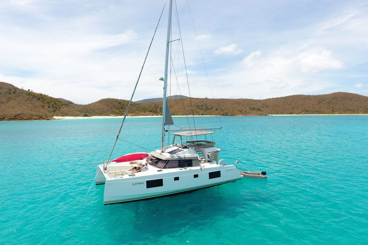 Exterior view of Luna, a Nautitech Rochefort Nautitech 46 Fly catamaran at Road Town, British Virgin Islands