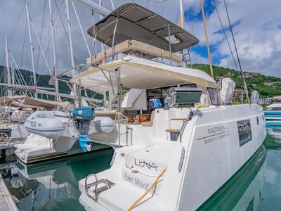 Deck of Luna, a Nautitech Rochefort Nautitech 46 Fly catamaran at Road Town, British Virgin Islands