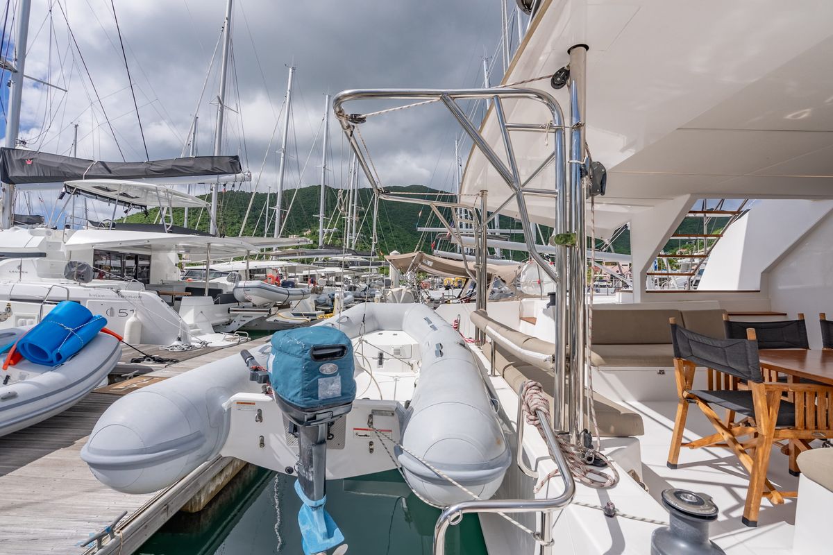 Salon of Luna, a Nautitech Rochefort Nautitech 46 Fly catamaran at Road Town, British Virgin Islands