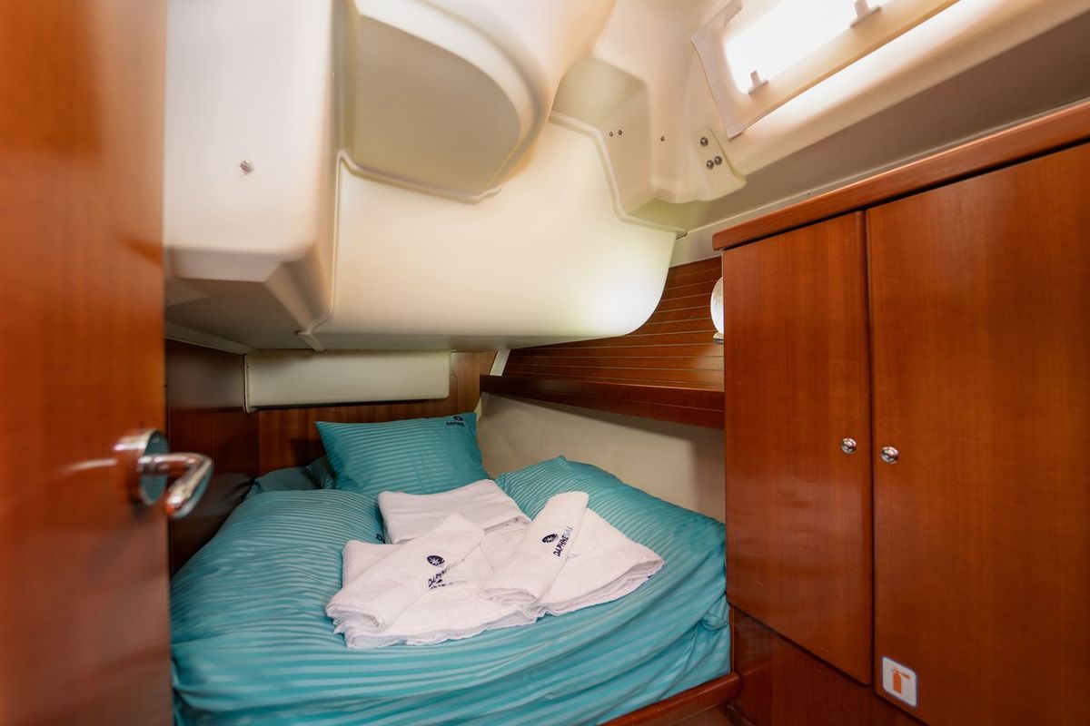 Cabin on Esen Mila, a Dufour 425 GL sailboat at Fethiye, Turkey