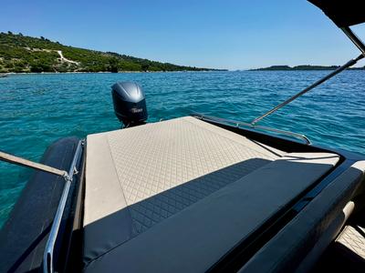 Deck of Lux, a Lolivul 9 motorboat at Grad Trogir, Croatia