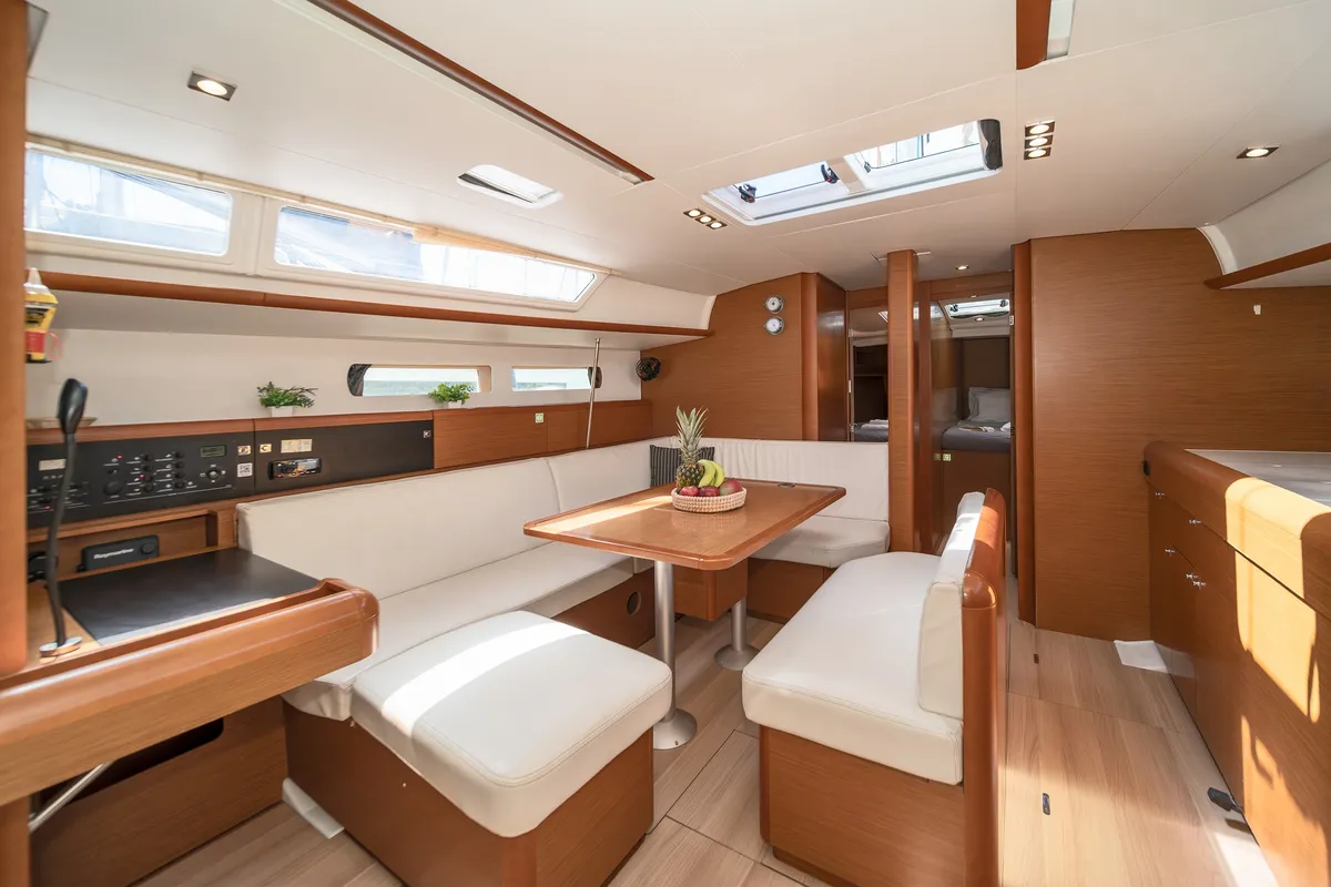 Sirius, a Jeanneau Sun Odyssey 479 sailboat at Municipal Unit of Rhodes, Greece