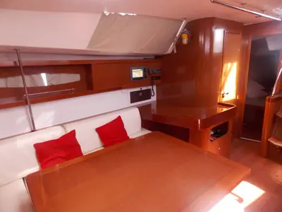 Salon of Fani, a Beneteau Oceanis 46 sailboat at Volos Municipality, Greece