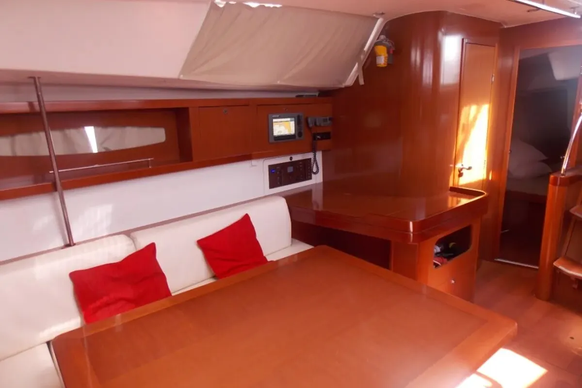 Salon of Fani, a Beneteau Oceanis 46 sailboat at Volos Municipality, Greece