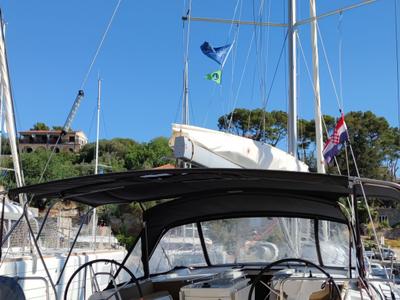 Deck of Everest, a Beneteau Oceanis 46.1 sailboat at Rogač, Croatia