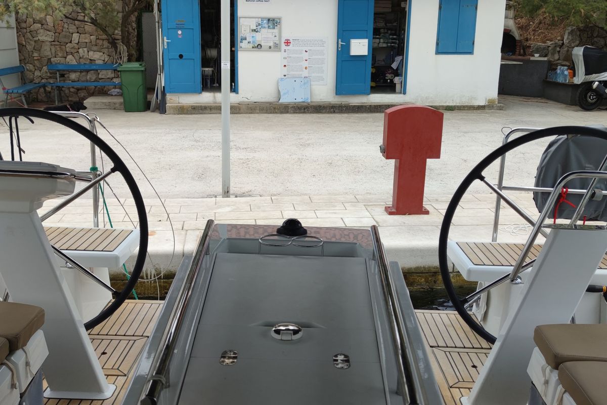 Cockpit of Everest, a Beneteau Oceanis 46.1 sailboat at Rogač, Croatia