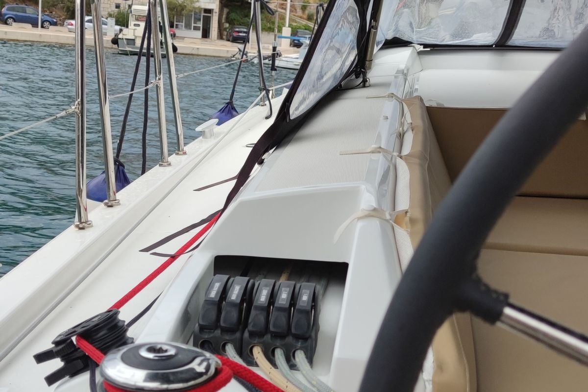 Cockpit of Everest, a Beneteau Oceanis 46.1 sailboat at Rogač, Croatia