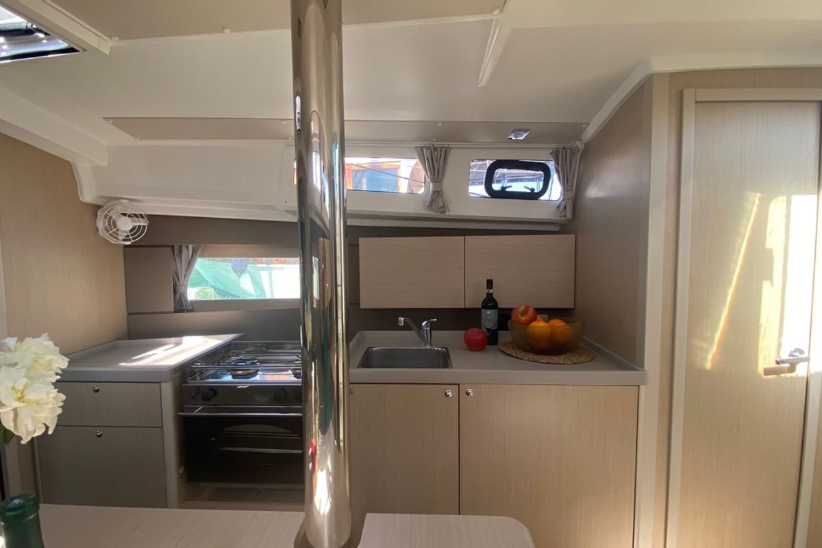Galley of Polis, a Beneteau Oceanis 35.1 sailboat at Rosignano Solvay, Italy