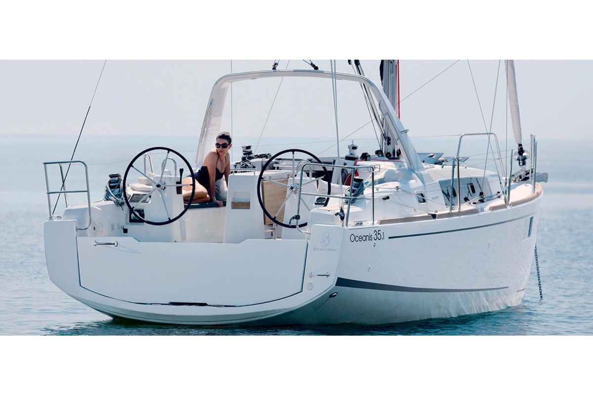 Exterior view of Polis, a Beneteau Oceanis 35.1 sailboat at Rosignano Solvay, Italy