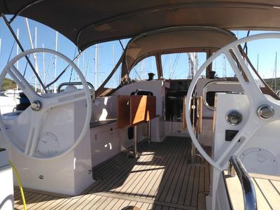 Cockpit of Sea Cloud 3, a Elan Impression 45.1 sailboat at Grad Pula, Croatia