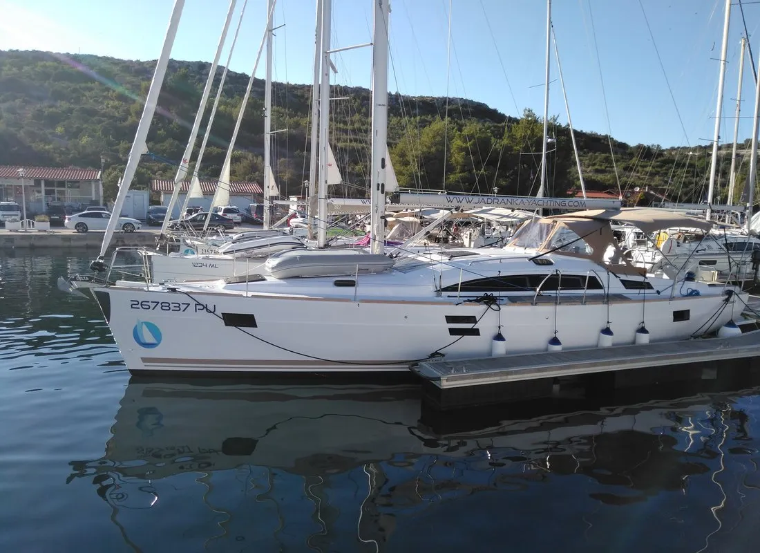 Exterior view of Sea Cloud 3, a Elan Impression 45.1 sailboat at Grad Pula, Croatia