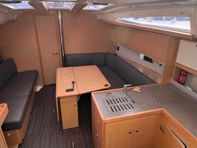 Galley of Extasie II, a Dufour 390 sailboat at Port Navalo, France