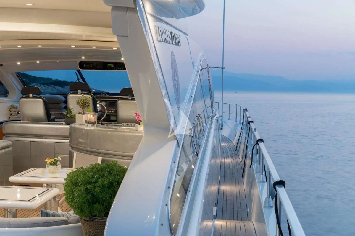 Deck of Atrato, a Gulet Arno Leopard 27 yacht at Athens, Greece