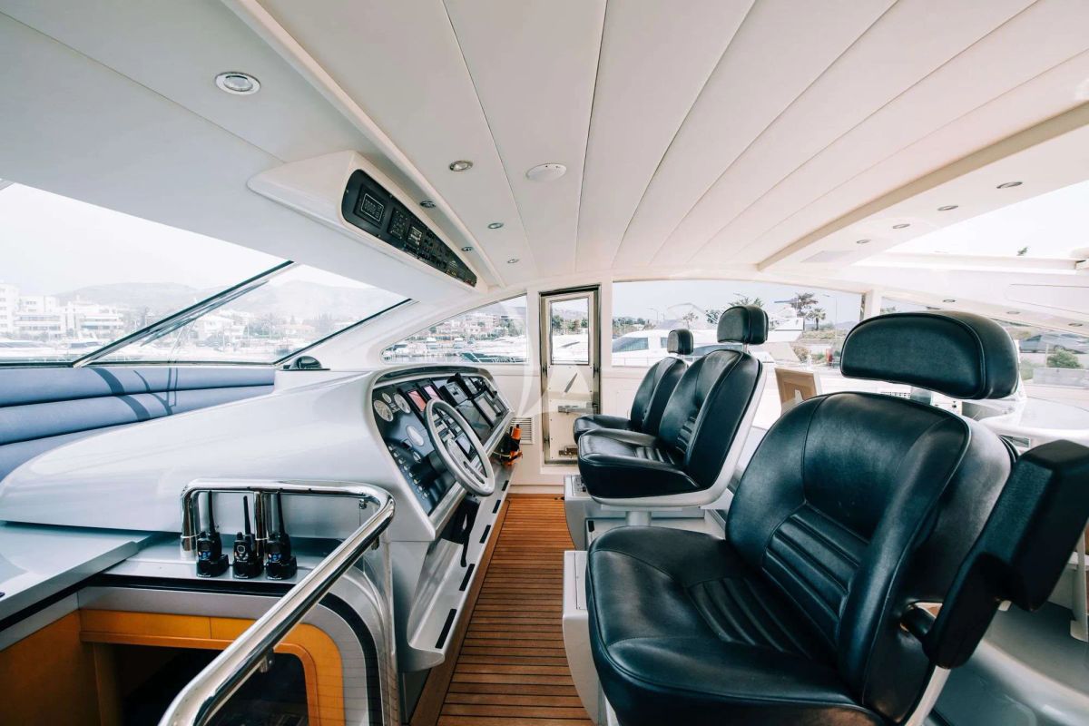 Cockpit of Atrato, a Gulet Arno Leopard 27 yacht at Athens, Greece