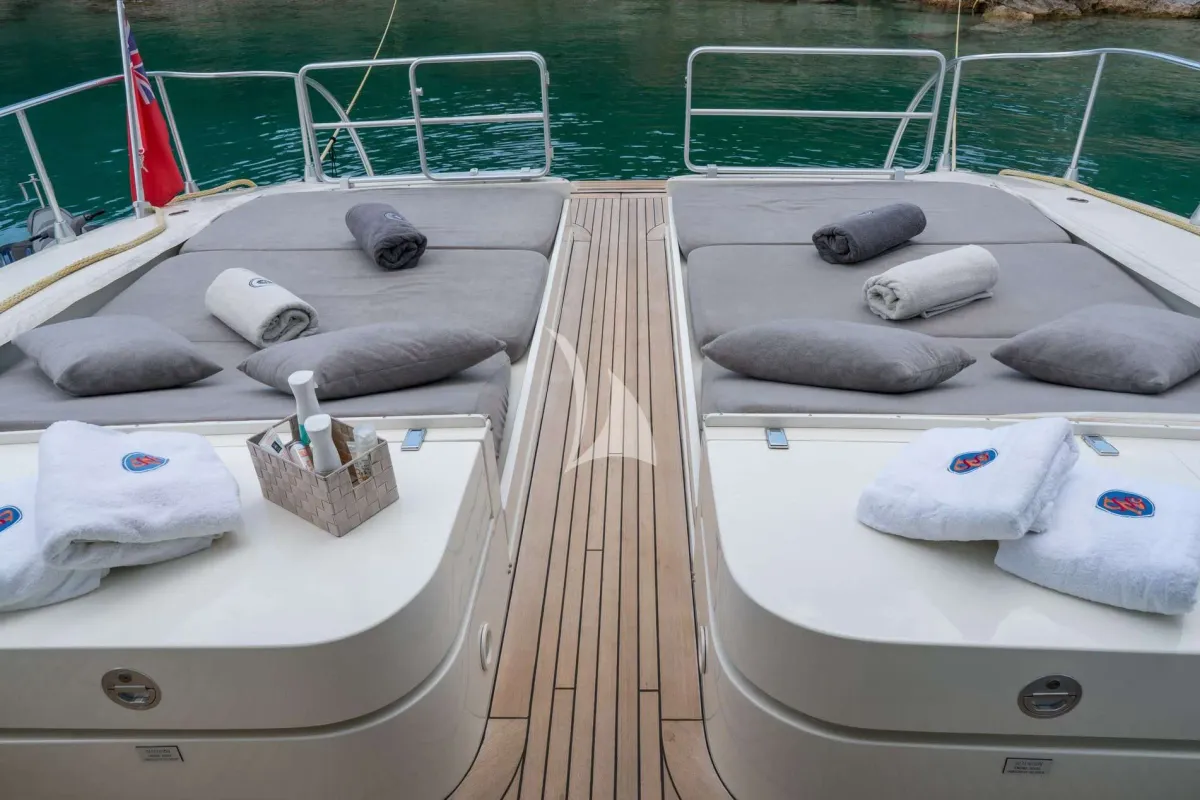 Deck of Atrato, a Gulet Arno Leopard 27 yacht at Athens, Greece