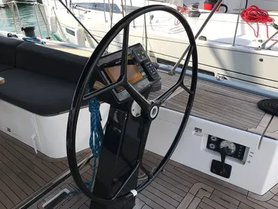 Cockpit of Athene, a More Boats More 55 sailboat at Grad Kaštela, Croatia