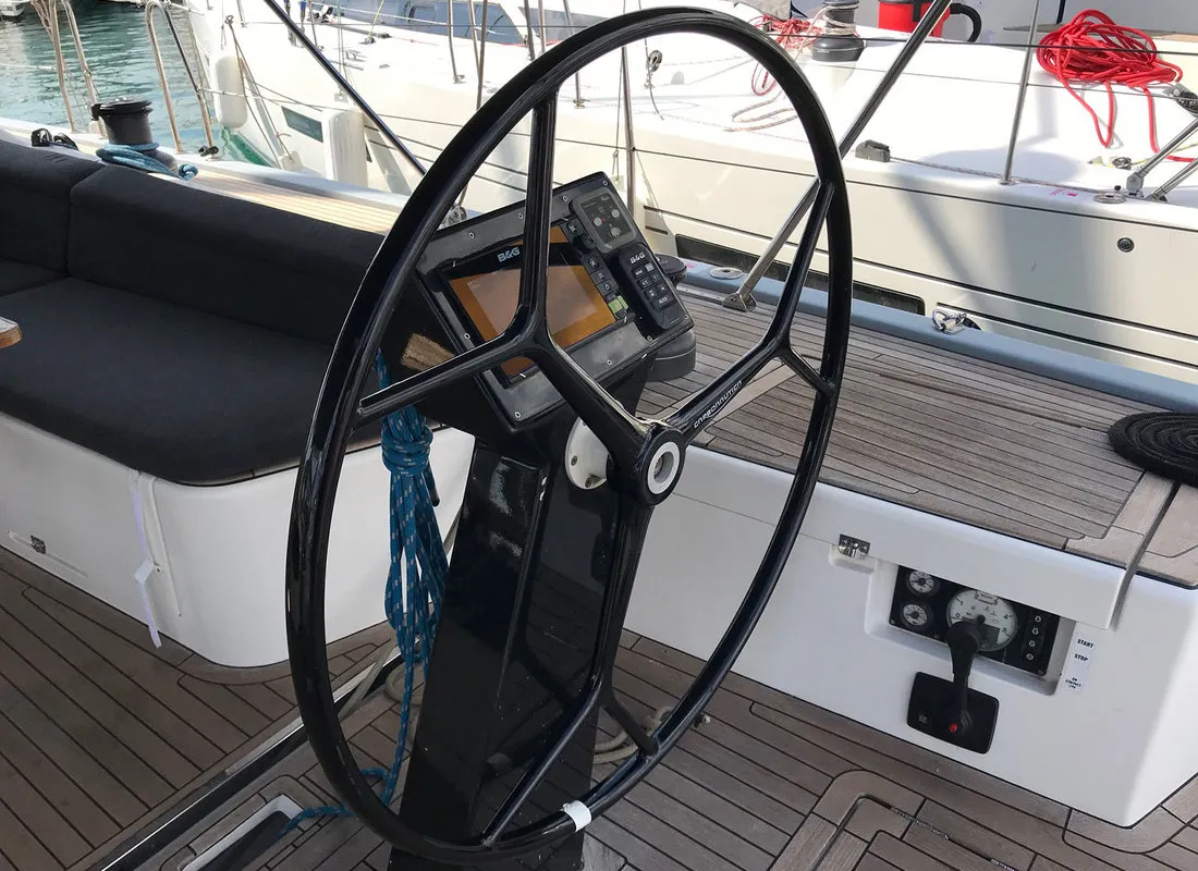 Cockpit of Athene, a More Boats More 55 sailboat at Grad Kaštela, Croatia