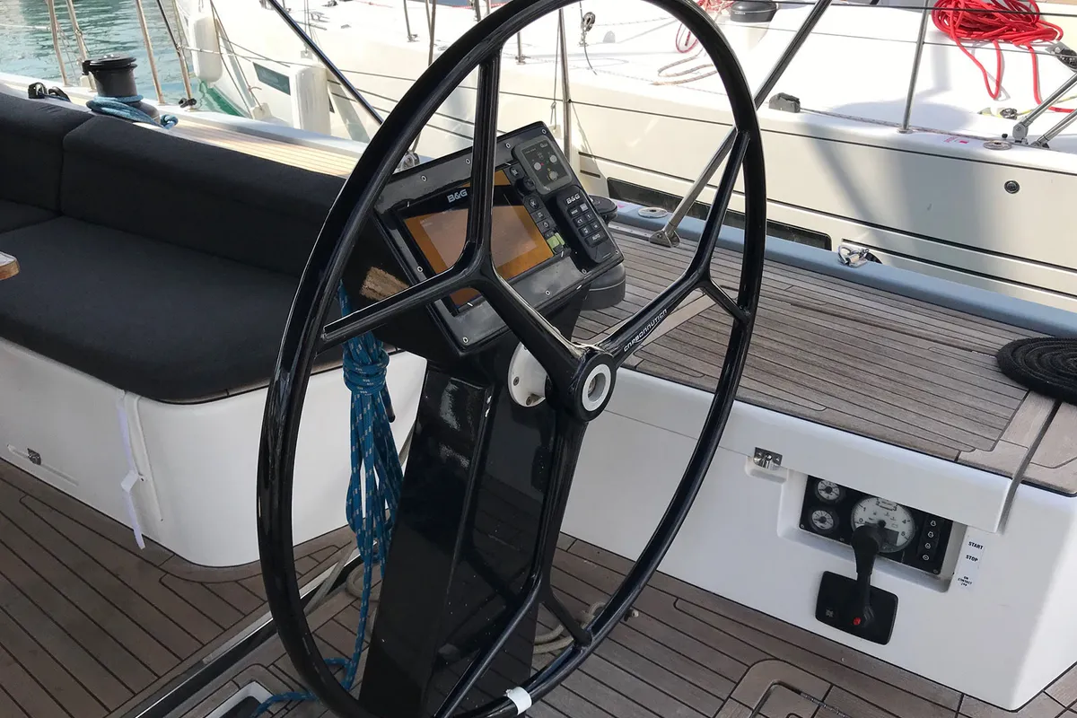 Cockpit of Athene, a More Boats More 55 sailboat at Grad Kaštela, Croatia