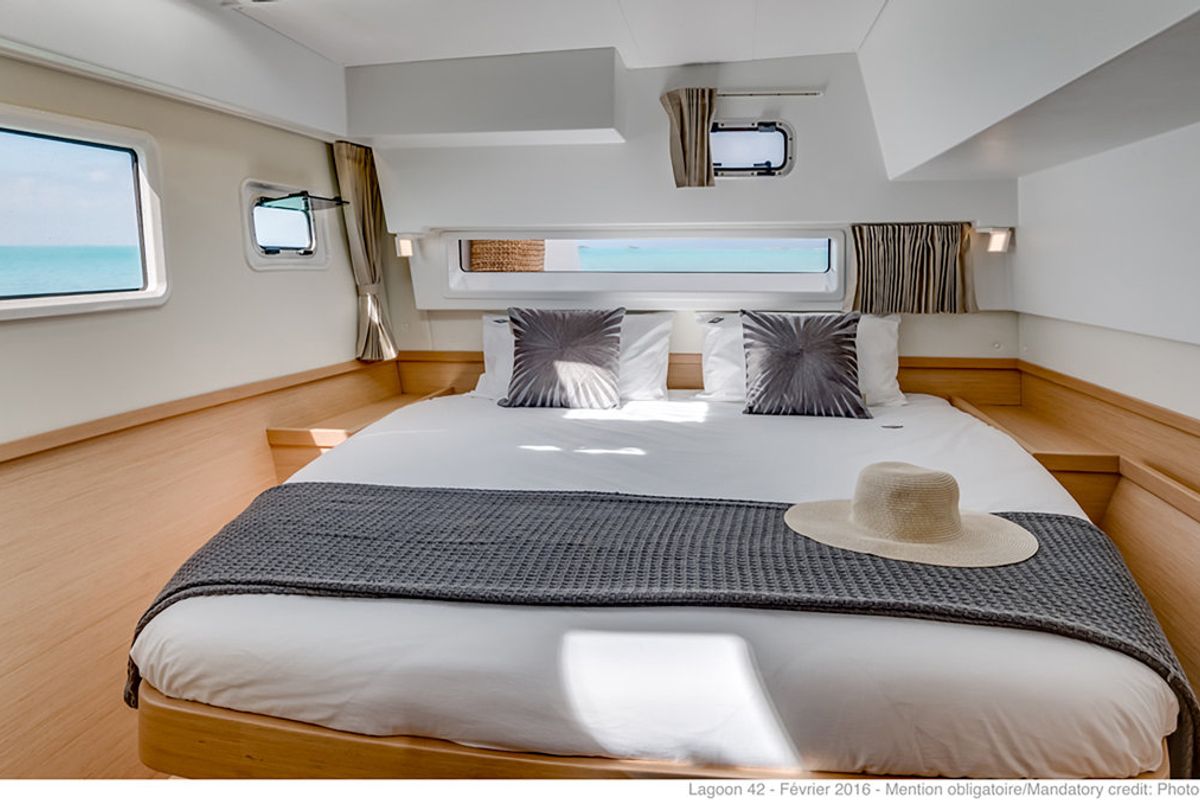 Cabin on Sunsail Lagoon 424 Classic, a Lagoon 42 catamaran at Municipal Unit of Lefkada, Greece