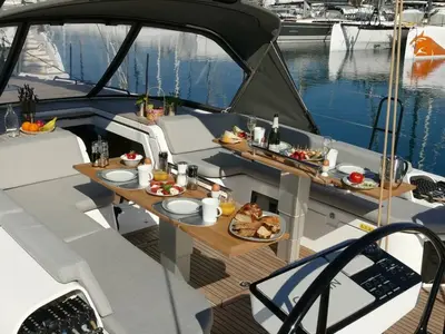 On Y Va - Skippered, a Beneteau First 53 sailboat at Lavreotiki Municipal Unit, Greece