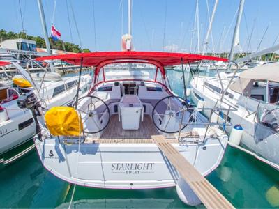 Cockpit of Starlight, a Beneteau Oceanis 40.1 sailboat at Općina Medulin, Croatia