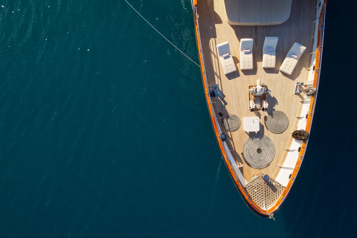 Deck of Cristal, a Gulet Motoryacht yacht at Split, Croatia