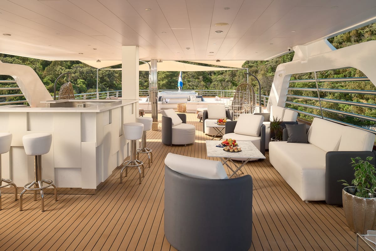 Deck of Cristal, a Gulet Motoryacht yacht at Split, Croatia