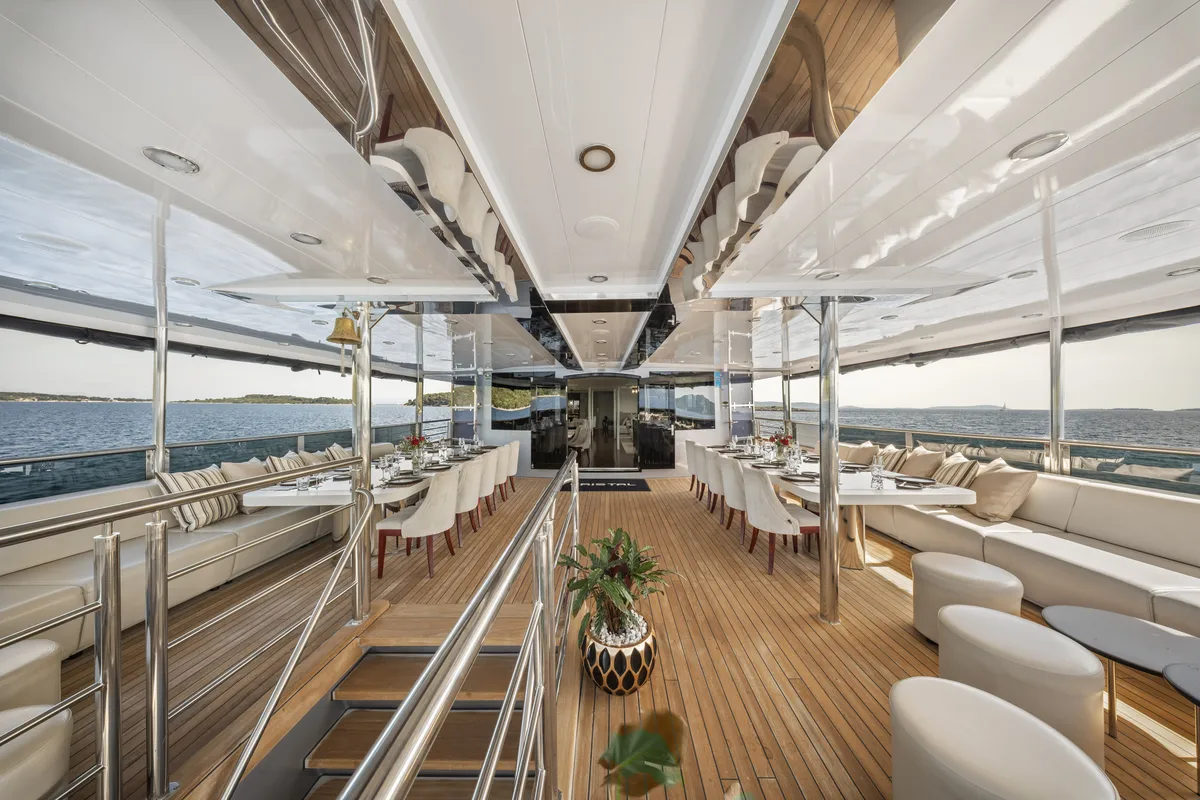 Deck of Cristal, a Gulet Motoryacht yacht at Split, Croatia