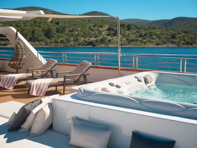 Deck of Cristal, a Gulet Motoryacht yacht at Split, Croatia