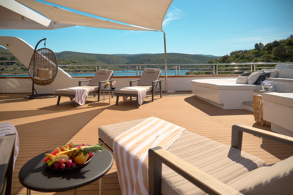 Deck of Cristal, a Gulet Motoryacht yacht at Split, Croatia