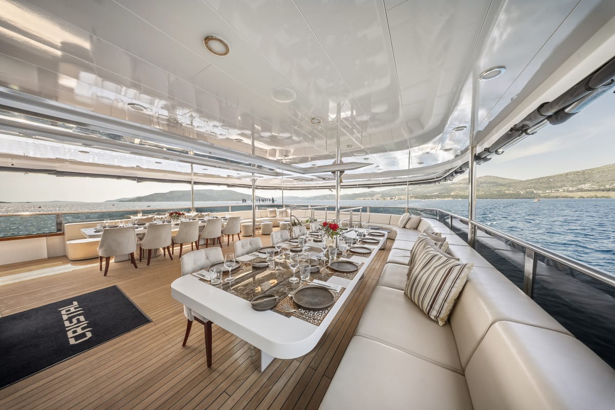 Deck of Cristal, a Gulet Motoryacht yacht at Split, Croatia
